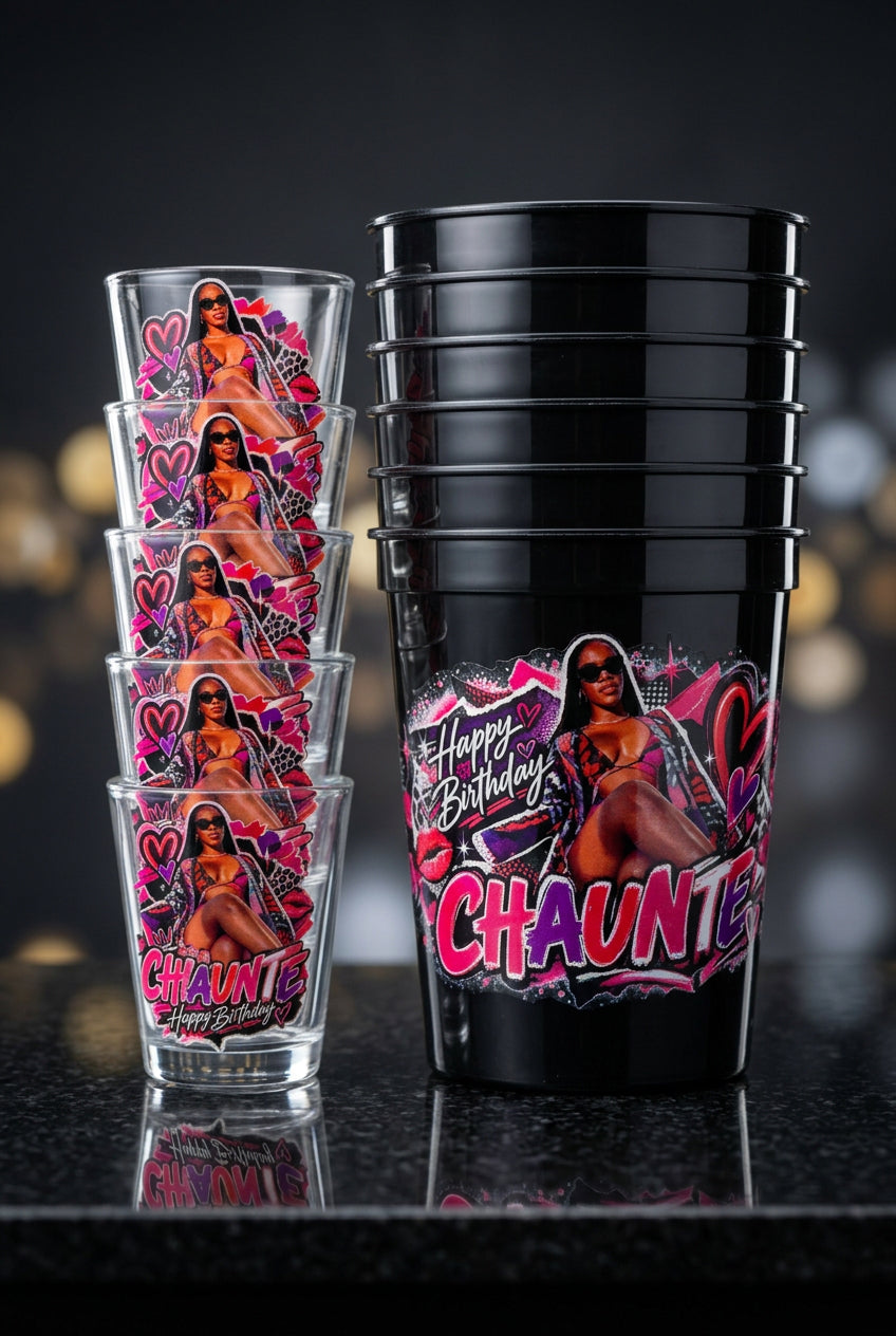 Personalized Party Cups & Shot Glasses | Custom Birthday & Event Favors